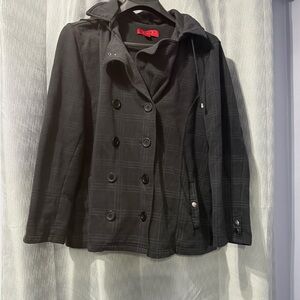 CoffeeShop Black Double-Breasted Pea Coat